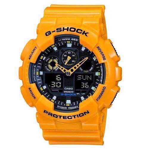 Image of gul resin med stål G-Shock (5081) multifunktions quartz Herre ur fra Casio